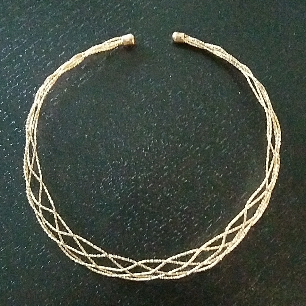 Gold Tone Wired Collar Necklace